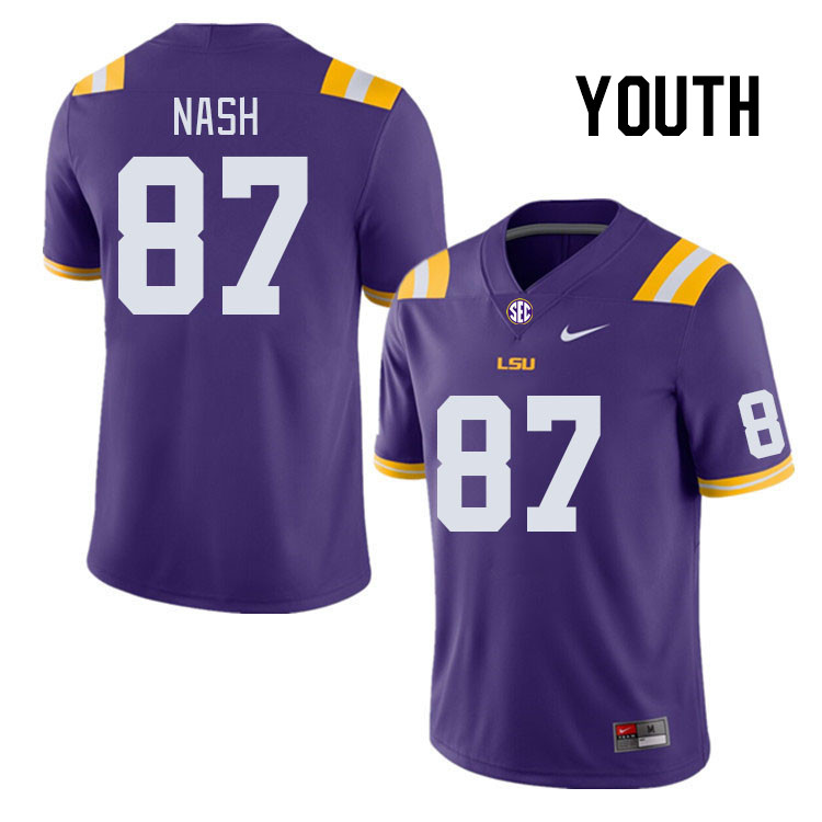 Youth #87 Noah Nash LSU Tigers College Football Jerseys Stitched-Purple